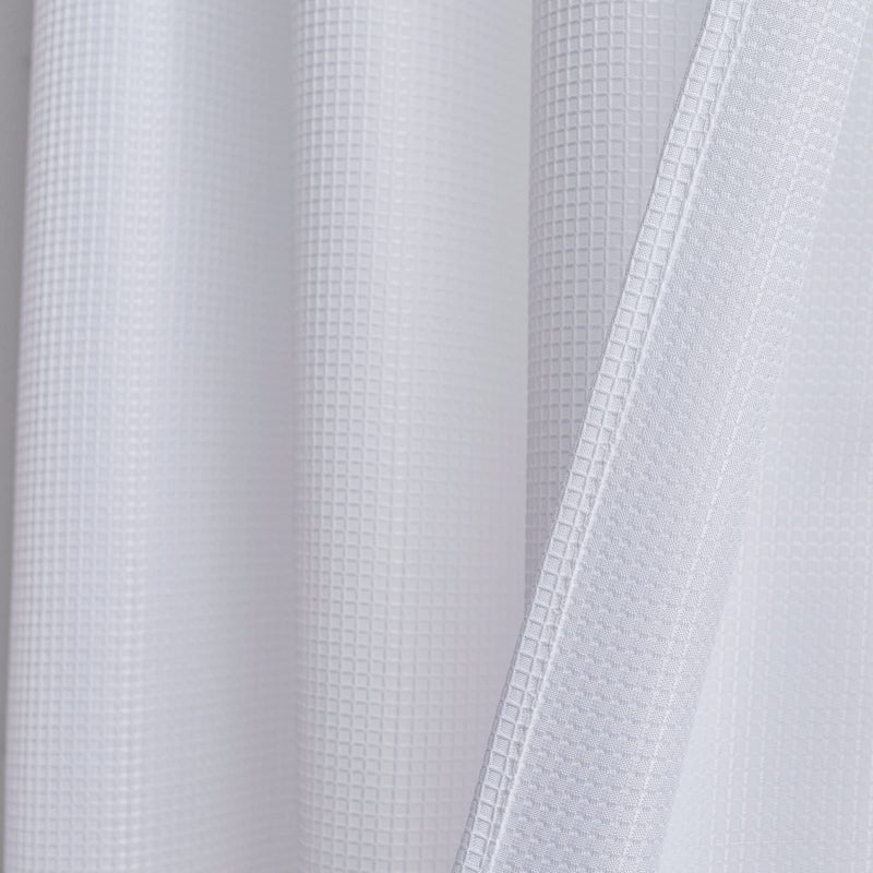 Valea Home Waffle Weave Textured Half Window Tier Curtains for Bathroom Water Repellent Window Covering Kitchen Short Curtains, 72 x 36 inches, White, Set of 2 - Image 5